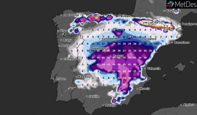 Meteo – Tempesta Filomena si abbatte sulla Spagna: allerta meteo per Neve, Vento forte e Piogge