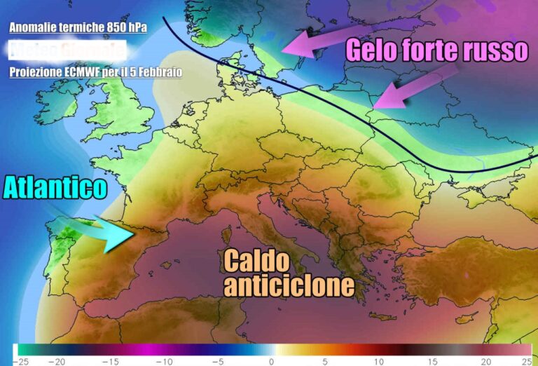 Meteo – Gelo va verso l’Europa e caldo africano verso l’Italia: evoluzione che ha dell’assurdo