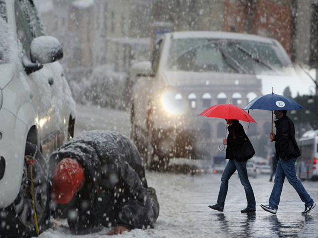 Meteo Italia – Nevicate gia in atto in pianura e piogge forti: ecco come sarà nelle prossime ore