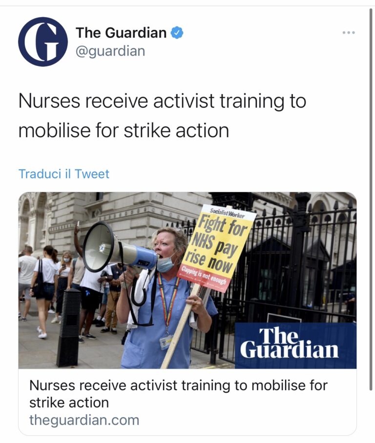 Uk: infermieri pronti a diventare un “esercito di attivisti”