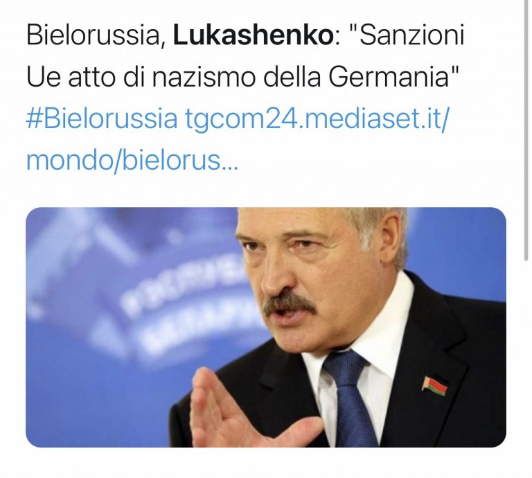 Sanzioni alla Bielorussia: per Lukashenko atto di nazismo