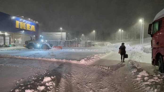 Tempesta dì neve in Danimarca