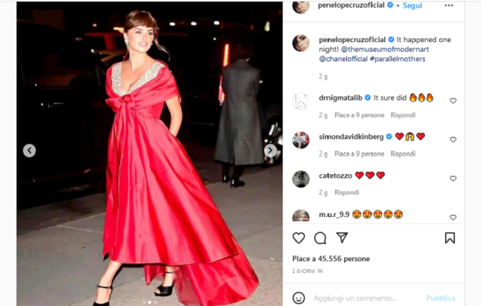 Penelope Cruz abito rosso