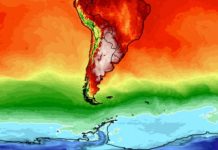 Caldo record in Sud America