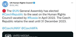La Repubblica Ceca sostituisce la Russia nel Consiglio dei diritti umani dell’ONU
