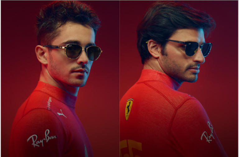 Ray Ban Ferrari Leclerc e Sainz