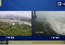 Cina colpita dal tifone Chaba