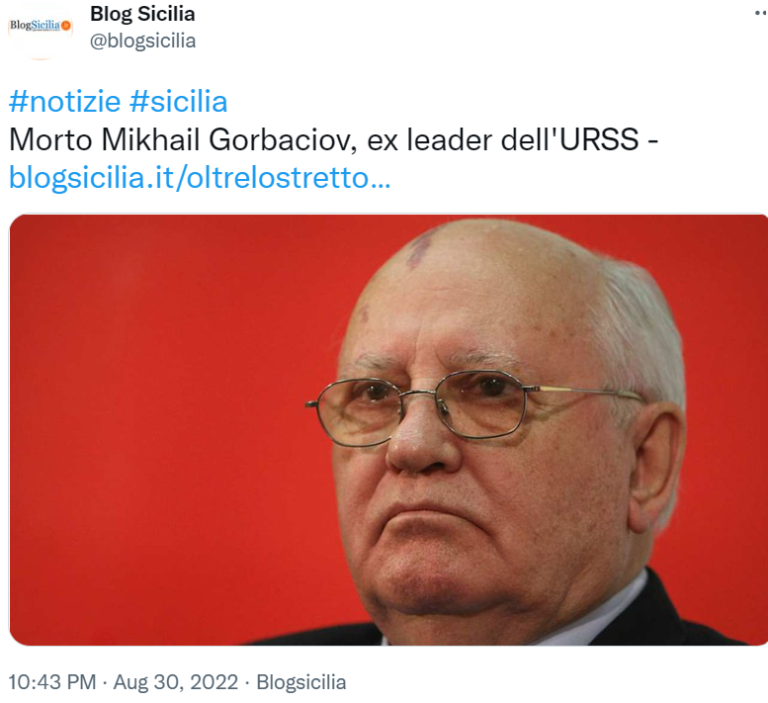 -Mikhail Gorbaciov: l’ex Presidente Sovietico è morto
