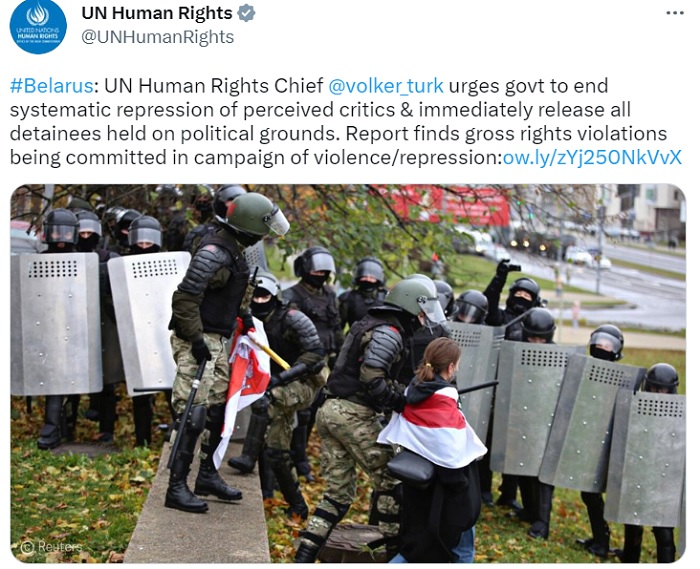 Le repressioni in Bielorussia potrebbero costituire crimini contro l'umanità