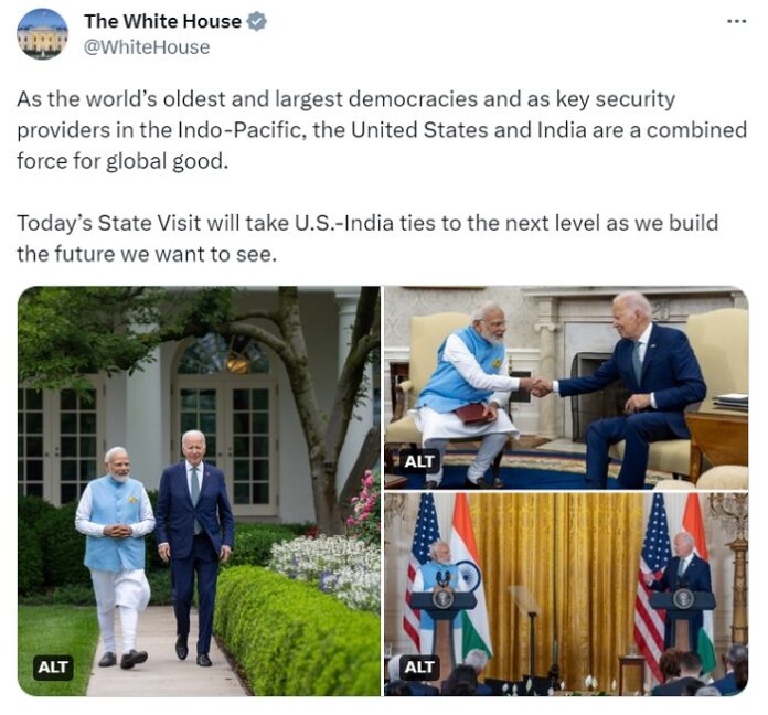 Biden saluta una nuova era di relazioni con l'India