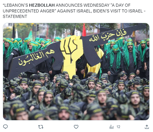 Hezbollah annuncia una “giornata di rabbia senza precedenti” contro Israele dopo l’attacco all’ospedale di Gaza