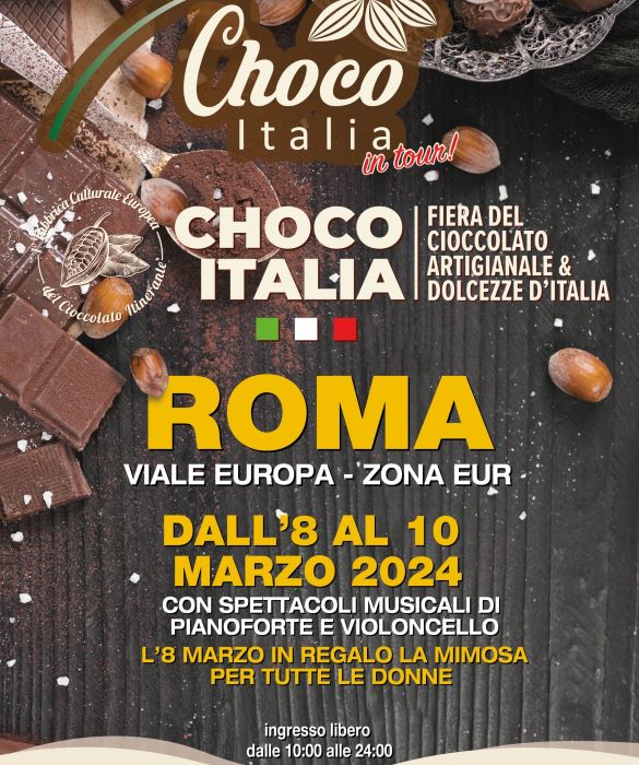 Choco Italia 2024 fa tappa a Viale Europa a Roma dall’8 al 10 marzo